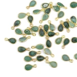 Szmaragd kropla ok. 12x6mm [zawieszka, srebro pozłacane 925] 