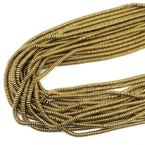 Hematyt jasne złoto oponka gładka ok. 4x1,5mm
