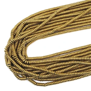Hematyt jasne złoto gładka oponka ok. 4,5x2mm