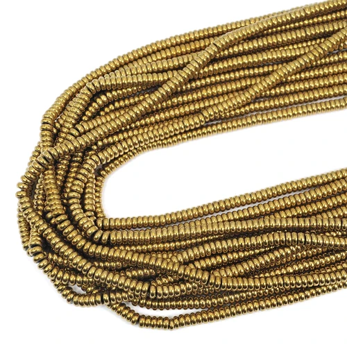 Hematyt jasne złoto gładka oponka ok. 4,5x2mm