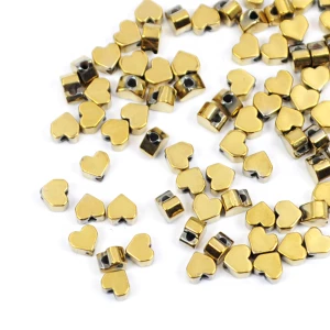 Hematyt jasne złoto serce ok. 3x3mm [przekładka, ścięte rogi] zestaw 10szt. 