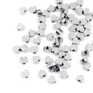 Hematyt srebrne serce ok. 3x3mm [przekładka, ścięte rogi] zestaw 10szt. 