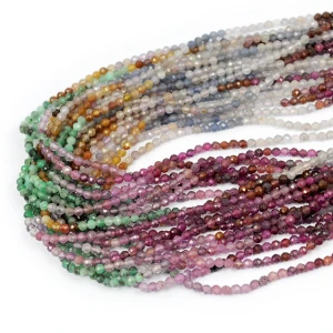 Mix szafir, rubin, szmaragd. herkimer układany kula fasetowana ok. 2,7mm