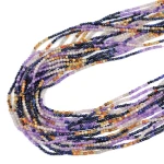 Mix układany lapis lazuli, lepidolit, agat koronkowy kula fasetowana ok. 2mm