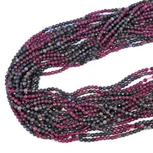 Mix szafir rubin cieniowany kula fasetowana ok. 3,4mm 