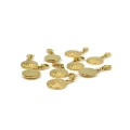 Zawieszka z zapięciem monetka z muszlą ok. 15x12mm [zawieszka, stal, kolor złoty PVD]