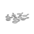 Zawieszka z zapięciem monetka z muszlą ok. 15x12mm [zawieszka, stal nierdzewna]