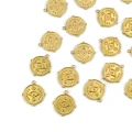 Zawieszka moneta oko proroka ok. 16x15mm [zawieszka, stal, kolor złoty PVD]
