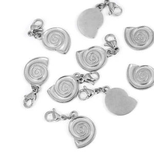 Zawieszka z zapięciem muszla mała ok. 15x10mm [zawieszka, stal]