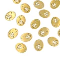 Zawieszka owalna koty ok. 15x11mm [zawieszka, stal, kolor złoty PVD]