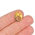 Zawieszka owalna koty ok. 15x11mm [zawieszka, stal, kolor złoty PVD]
