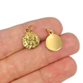 Zawieszka moneta tłoczone gwiazdy ok. 17x12mm [zawieszka, stal, kolor złoty PVD]
