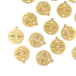 Zawieszka motyw aztecki ok. 18x15mm [zawieszka, stal, kolor złoty PVD]