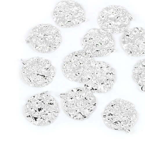 Monetka gnieciona ok. 16x14mm [zawieszka, srebro 925]