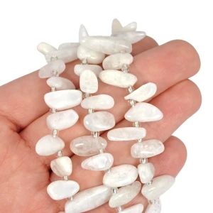 Kamień księżycowy nieregularny sopel płaski ok. 11-17x4-7mm