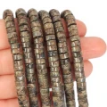 Larvikit brązowy talarek ok. 6x3mm