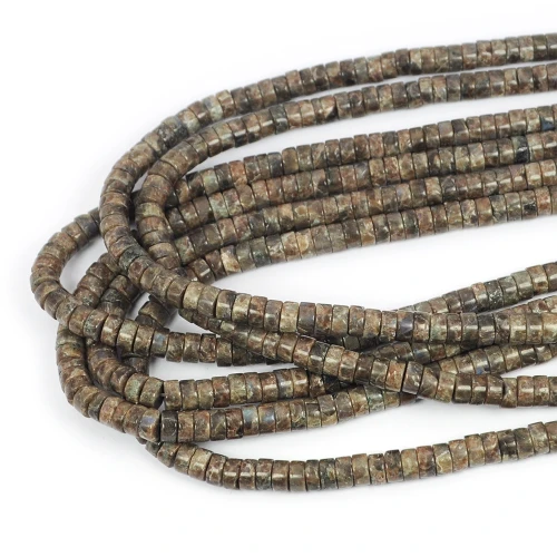 Larvikit brązowy talarek ok. 6x3mm