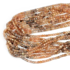 Kamień słoneczny układany kostka fasetowana ok. 3x3mm