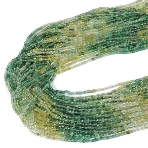 Apatyt  zielono żółty układany kostka fasetowana ok. 2,5x2,5mm