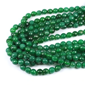 Agat zielony kula fasetowana ok. 8mm
