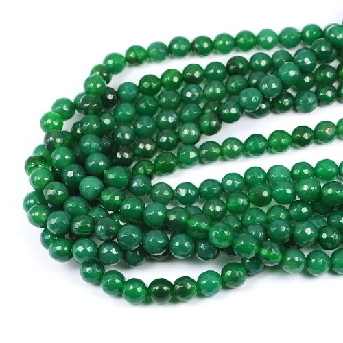 Agat zielony kula fasetowana ok. 8mm