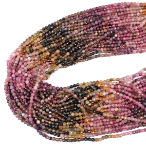 Turmalin wielokolorowy cieniowany kula fasetowana ok. 3,3mm 