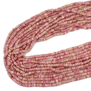 Rodonit różowy nieregularna oponka gładka ok. 2,5x4,5mm