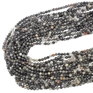 Kwarc z turmalinem 2 kula fasetowana ok. 4mm