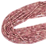 Rodonit różowy walec gładki ok.  4-5x4,5mm
