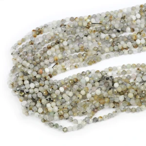 Labradoryt kula fasetowana diamentowy szlif ok. 4mm