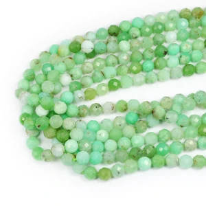 Chryzopraz kula fasetowana diamentowy szlif ok. 8mm