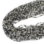 Kwarc z czarnym turmalinem kula fasetowana ok. 3mm