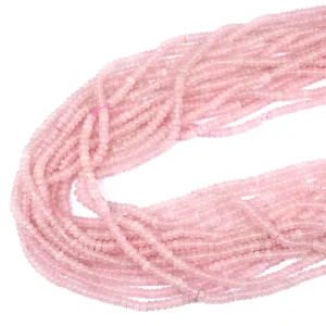Kwarc różowy oponka gładka ok. 4x2mm