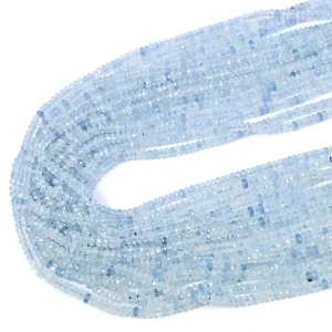 Akwamaryn cieniowany oponka fasetowana ok. 3,7x2mm