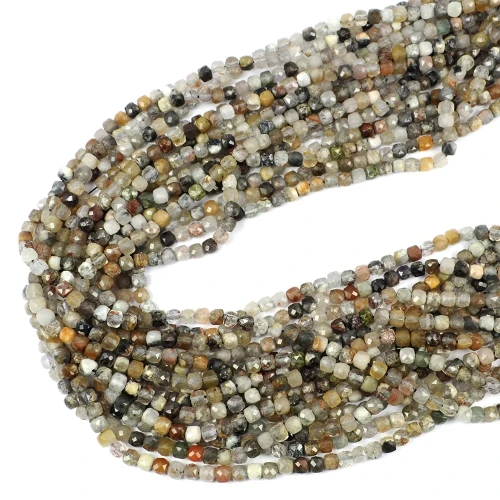 Mix kwarc kostka fasetowana ok. 4,5x4,5mm
