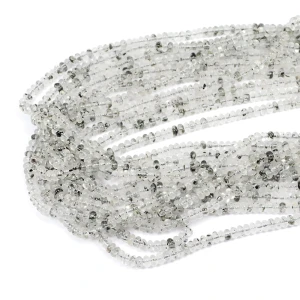 Kwarc z turmalinem oponka gładka ok. 4x2mm