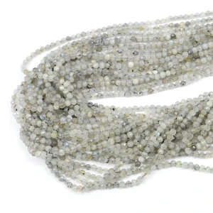 Labradoryt 2 kula fasetowana ok. 3,3mm