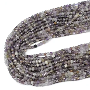 Ametyst cieniowany kostka fasetowana ok. 4,5x4,5mm