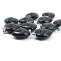 Obsydian czarny zawieszka serce ok. 20mm [metal]