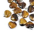 Tygrysie oko zawieszka płaskie serce ok. 18mm [metal]