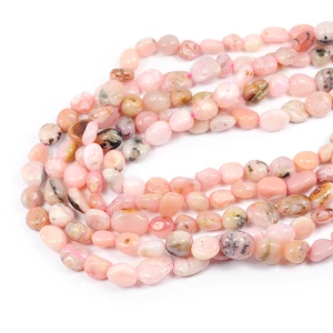 Opal różowy nieregularna bryła gładka ok. 8-14x5-9mm