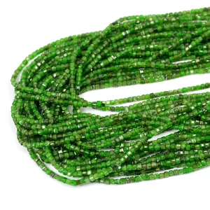 Diopsyd kostka fasetowana ok. 2,5x2,5mm