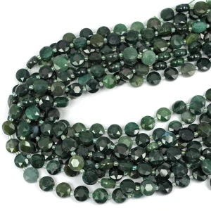 Agat mszysty moneta fasetowana ok. 10mm