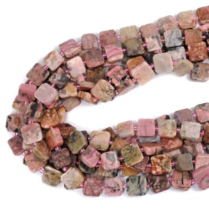 Rodonit kwadrat nieregularny ok. 11-14x11-13mm