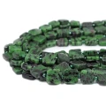 Zoisyt z rubinem kwadrat nieregularny ok. 11-13x10-13mm