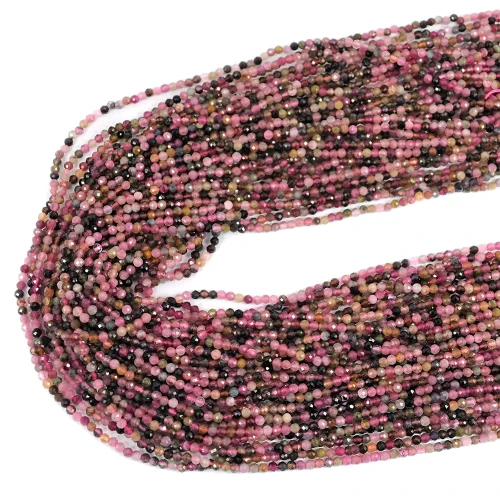 Turmalin wielokolorowy kula fasetowana ok. 2,5mm