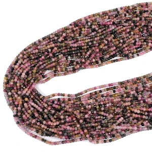 Turmalin wielokolorowy zgaszony oponka fasetowana ok. 3x2,2mm
