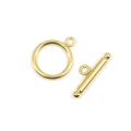 Zapięcie toggle ozdobne ok. 19x21mm [stal szlachetna, kolor złoty PVD]