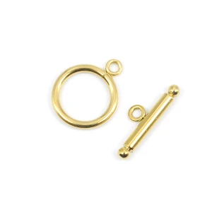 Zapięcie toggle ozdobne ok. 19x21mm [stal szlachetna, kolor złoty PVD]
