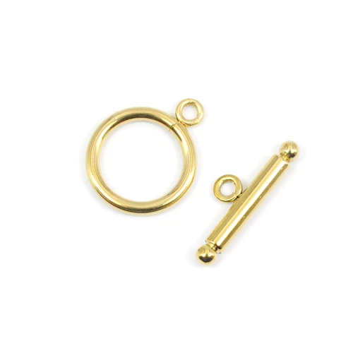 Zapięcie toggle ozdobne ok. 19x21mm [stal szlachetna, kolor złoty PVD]